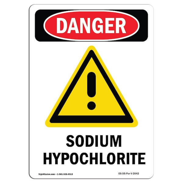 Safety Sign, OSHA Danger, 5" Height, Portrait, D-35-V-2042-10PK
